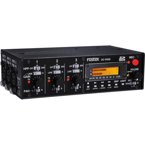 Fostex DC-R302 3-Channel Audio Mixer and Stereo Recorder