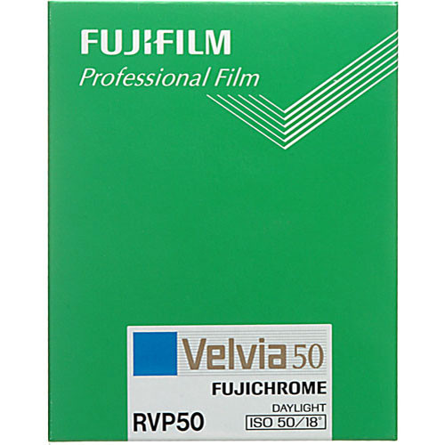 FUJIFILM RVP 4 x 5" Fujichrome Velvia 50 Professional Color Slide Film (ISO-50) (10 Sheets)