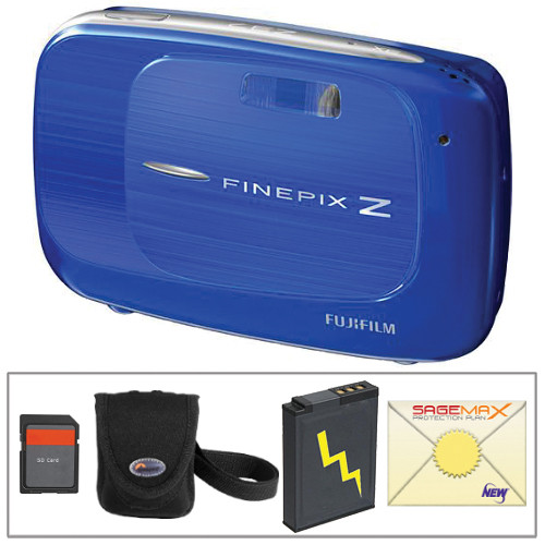 FUJIFILM FinePix Z37 Digital Camera (Blue) with Deluxe Accessory