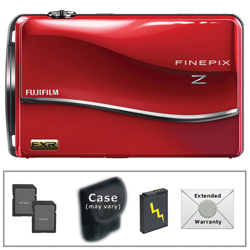 FUJIFILM FinePix Z800EXR Digital Camera with Deluxe Accessory Kit (Red)