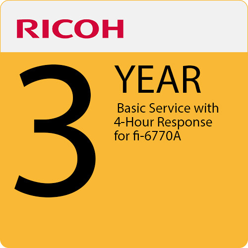 Ricoh 3-Year Basic Service with 4-Hour Response for fi-6770A