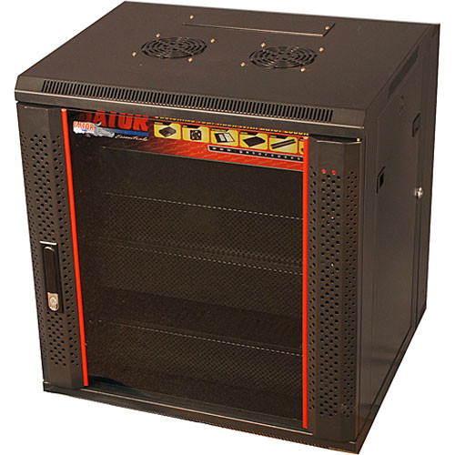 Gator 12U Deep Fixed Wall Mounted Rack (Glass Door)