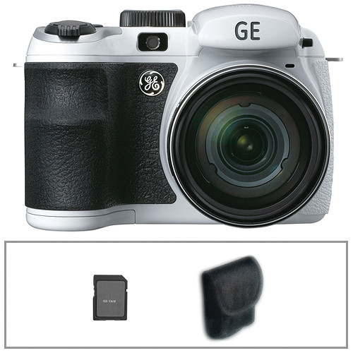 General Electric X500 Bridge Digital Camera with Basic Accessory Kit (White)