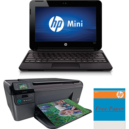 HP Mini 110-3030NR 10.1" Netbook Computer with Printer Kit