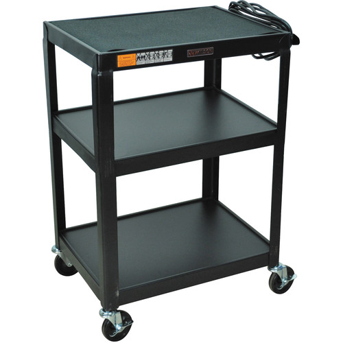 H. Wilson W34E  Fixed Height Utility Cart - 24 x 34 x 18" (Black)