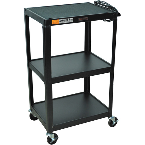 Luxor W42E  Fixed Height Utility Cart - 24 x 42 x 18" (Black)
