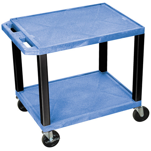 Luxor WT26BUE-B Tuffy Open Shelf A/V Cart (24.5 x 24 x 18") (Blue with Black Legs)