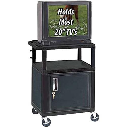 Luxor WT34C2E Tuffy A/V Cabinet Cart with Two Shelves (34x24x18") (Black)