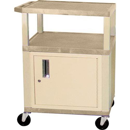 H. Wilson Tuffy 24 x 34 x 18" (WxHxD) Cart w/ Locking Cabinet (Putty)