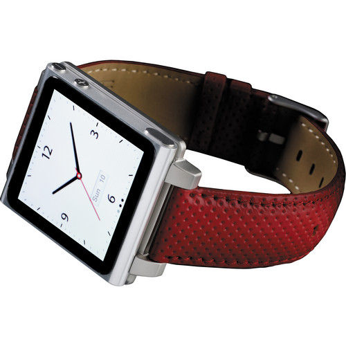 Hex Vision Leather Watch Band for iPod nano 6th Generation (Red)