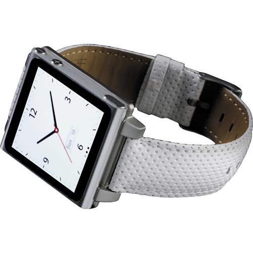 Hex Vision Leather Watch Band for iPod nano 6th Generation (White)