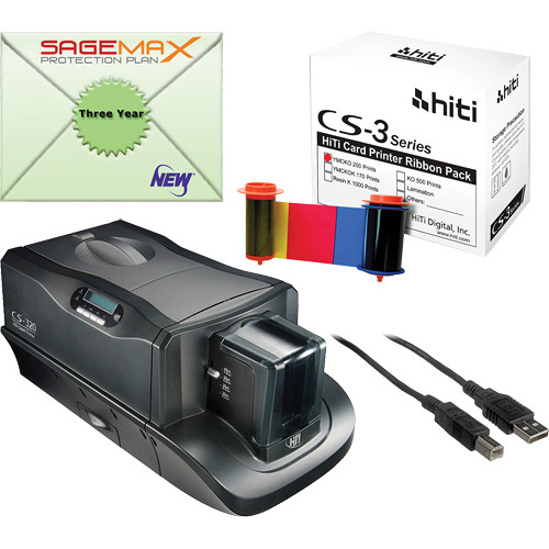 HiTi CS-320 Card Printer - Double-Sided (US/CA Version) Starter Kit