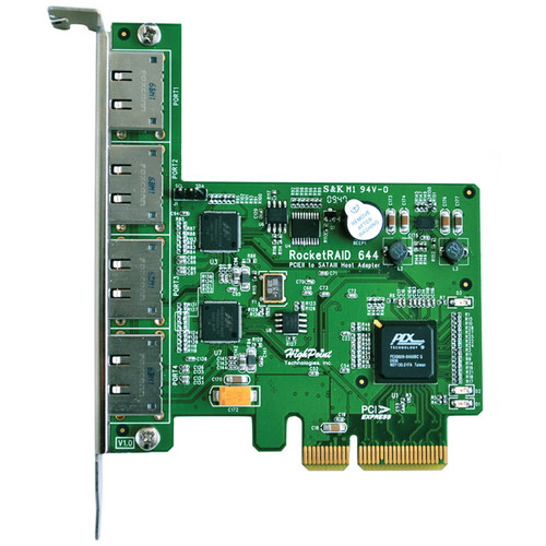 HighPoint RocketRAID 644 4-Port External SATA 6Gb/s PCI-E 2.0 x4 RAID HBA