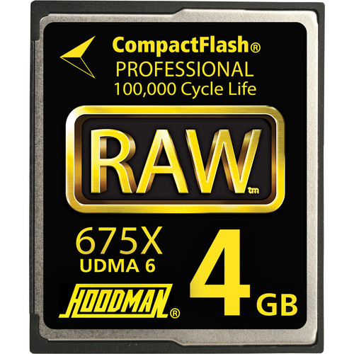 Hoodman 4GB CompactFlash Memory Card RAW 675x UDMA