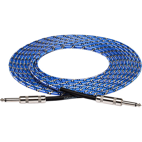 Hosa Technology 3GT Series Cloth Guitar Cable (Blue/White/Black) - 18'