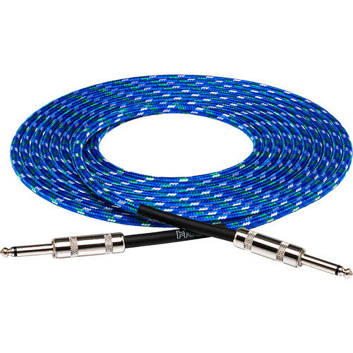 Hosa Technology 3GT Series Cloth Guitar Cable (Blue/Green/White) - 18'