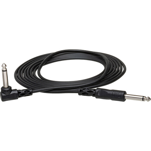 Hosa Technology 1/4" Male Phone to Right-Angle 1/4" Male Phone Cable - 3'