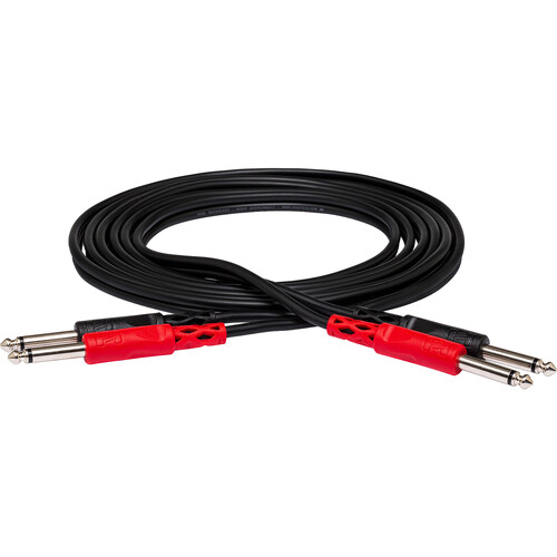 Hosa Technology Two 1/4" Male to Two 1/4" Male Unbalanced Cable (Molded) - 10'