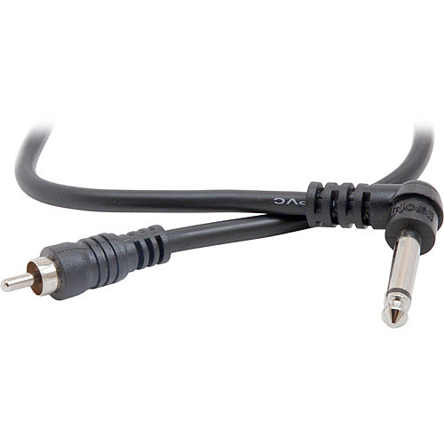 Hosa Technology 1/4" Angled Male to RCA Male Audio Cable - 10'