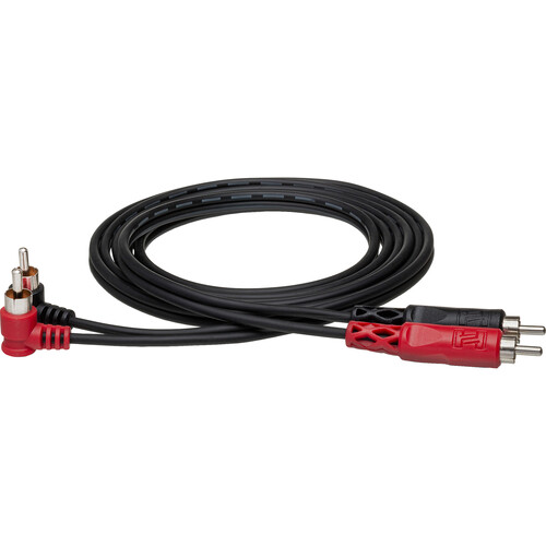Hosa Technology 2 RCA Male to 2 RCA Angled Male Dual Audio Cable - 3.3'