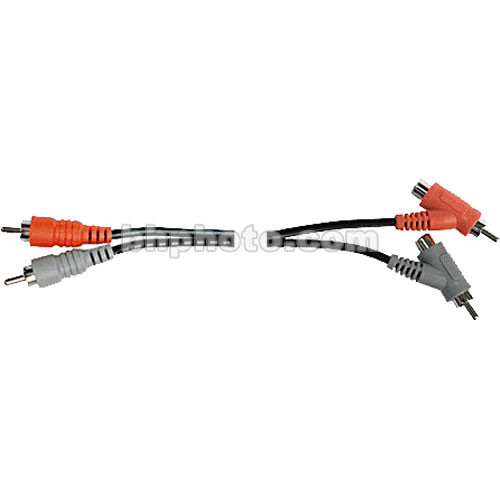 Hosa Technology 2 RCA Male to 2 RCA Angled Male + Female Junction Cable - 10'