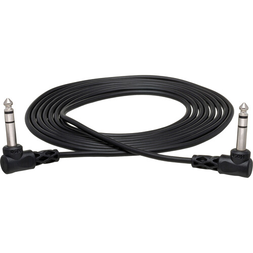 Hosa Technology 1/4" Male to 1/4" Male Cable - Right Angle Plugs - 3'
