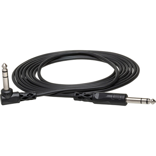 Hosa Technology 1/4" TRS Male to 1/4" TRS Right Angle Male Cable - 15' (4.6m)