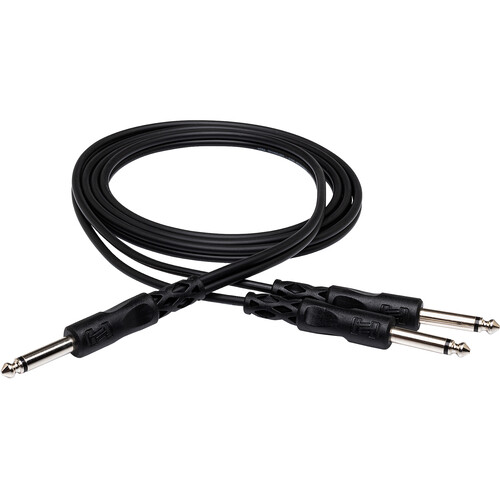 Hosa Technology Mono 1/4" Phone Male to 2 1/4" Male Y-Cable - 5'