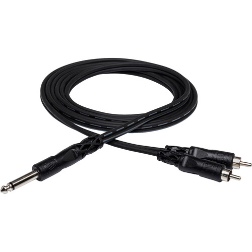 Hosa Technology Mono 1/4" Phone Male to 2 RCA Male Y-Cable - 3.3'