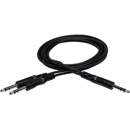 Hosa Technology Stereo Phone Male to 2 Stereo Phone Male Y-Cable - 5'