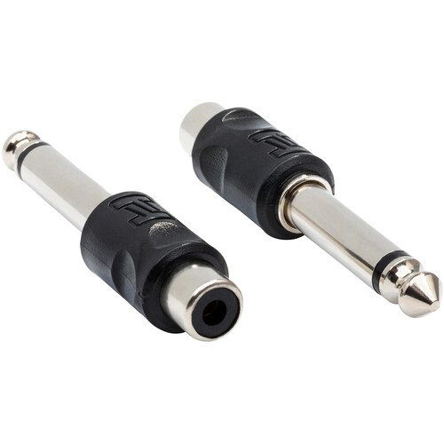 Hosa Technology GPR101 1/4" Mono Male to RCA Female Adapter (2-Pack)