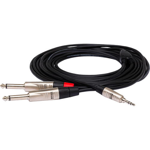 Hosa Technology REAN 3.5mm TRS to Dual 1/4" TS Pro Stereo Breakout Cable (6')