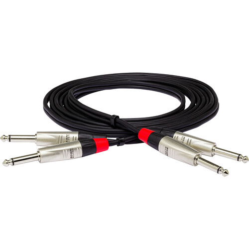 Hosa Technology Pro Stereo Dual REAN 1/4" M to 1/4" M TS Cable - 3'