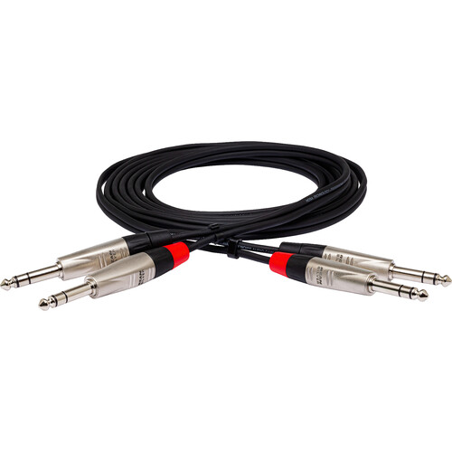 Hosa Technology Pro Dual 1/4" TRS Male to Dual 1/4" TRS Male Stereo Audio Cable (5')