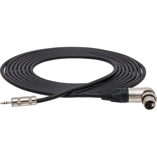 Hosa Technology Neutrik Right-Angle XLR3F to 3.5mm Camcorder Microphone Cable-25'