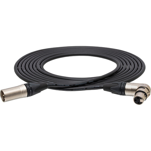 Hosa Technology Neutrik Right-Angel XLR3F to XLR3M Camcorder Microphone Cable-25'