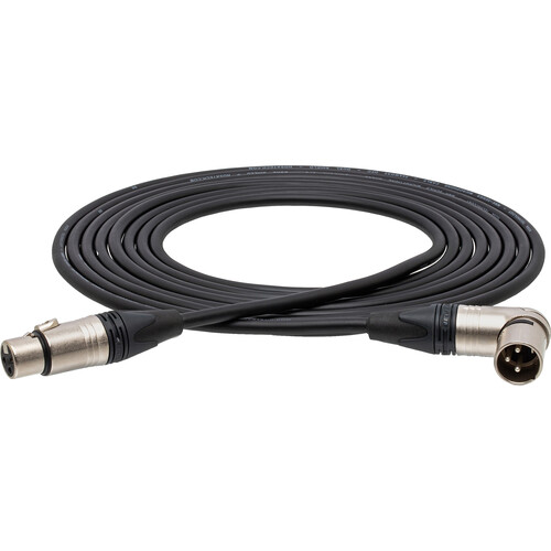 Hosa Technology Neutrik XLR3F to Right-Angle XLR3M Camcorder Microphone Cable-25'