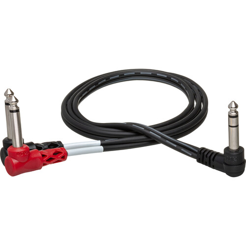 Hosa Technology Stereo 1/4" Angled Male to 2 Mono 1/4" Angled Male Y-Cable - 3.3'
