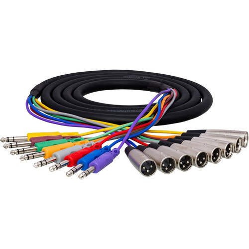 Hosa Technology STX803M 8-Channel 1/4" Phone to 3-Pin XLR Snake Cable - 10' (3 m)