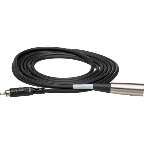 Hosa Technology RCA Male to 3-Pin XLR Male Audio Cable (Metal) - 10'