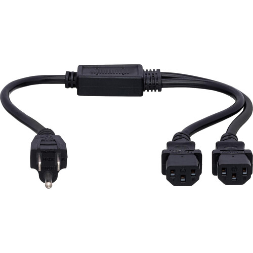 Hosa Technology Dual Power Y-Cable (18 AWG, Black, 1.5')