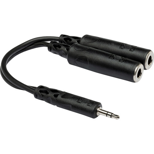Hosa Technology 3.5mm Stereo Male to 2 1/4" Stereo Female Y Cable (6")