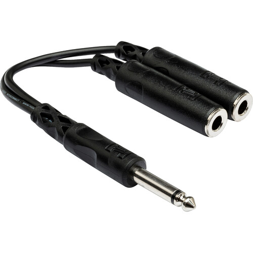Hosa Technology 1/4" Male to Two 1/4" Female Y-Cable - 6"