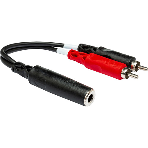 Hosa Technology Stereo 1/4" Female to 2 RCA Male Y-Cable - 6"