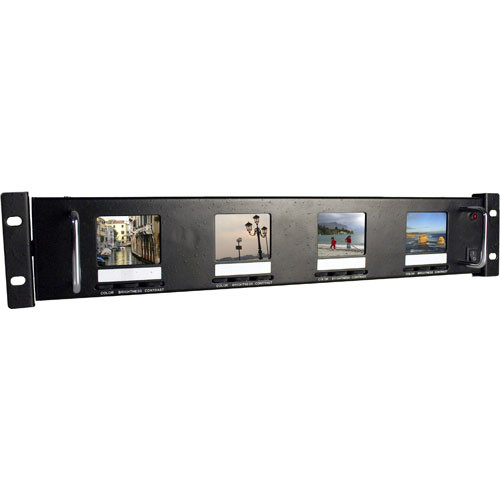 ikan RM4-25 Metal Rack Unit w/ Four 2.5" 16:9 Monitors