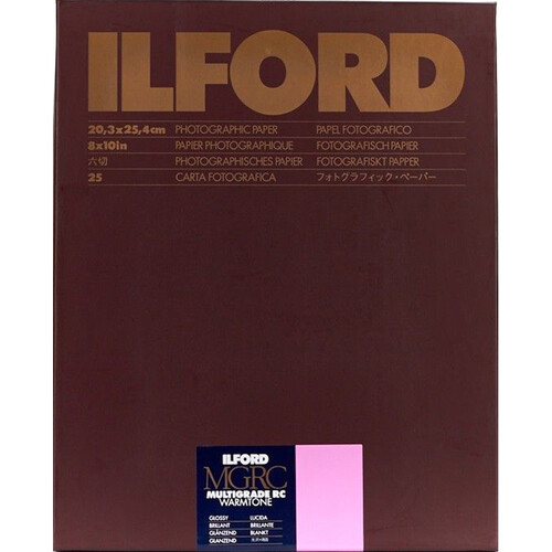 Ilford Multigrade Warmtone Resin Coated Paper (8 x 10", Glossy Finish, 25 Sheets)
