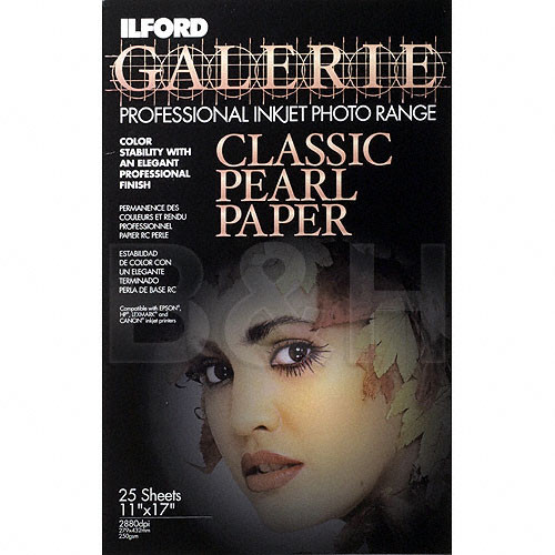 Ilford Galerie Classic Pearl Inkjet Photo Paper (11x17", 25 Sheets)