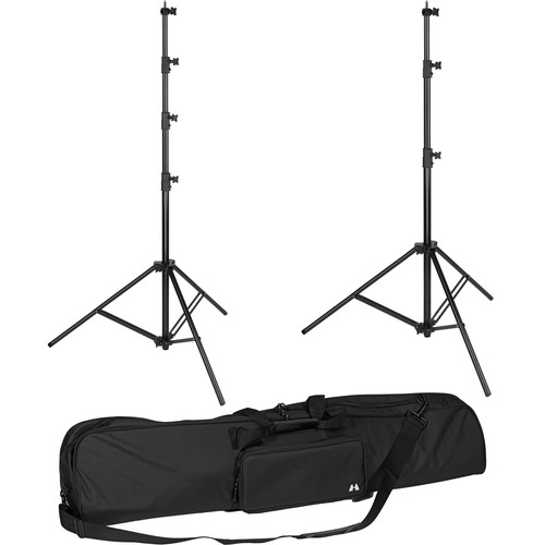 Impact Air-Cushioned Two Light Stand Kit with Case (13', 9.5')
