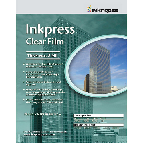 Inkpress Media Clear Film (13 x 19", 20 Sheets)