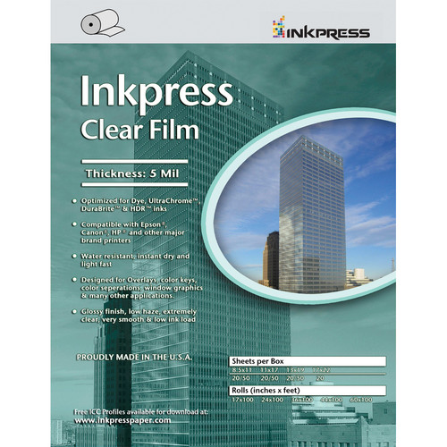 Inkpress Media Clear Film (5 mil, 60" x 100' Roll)